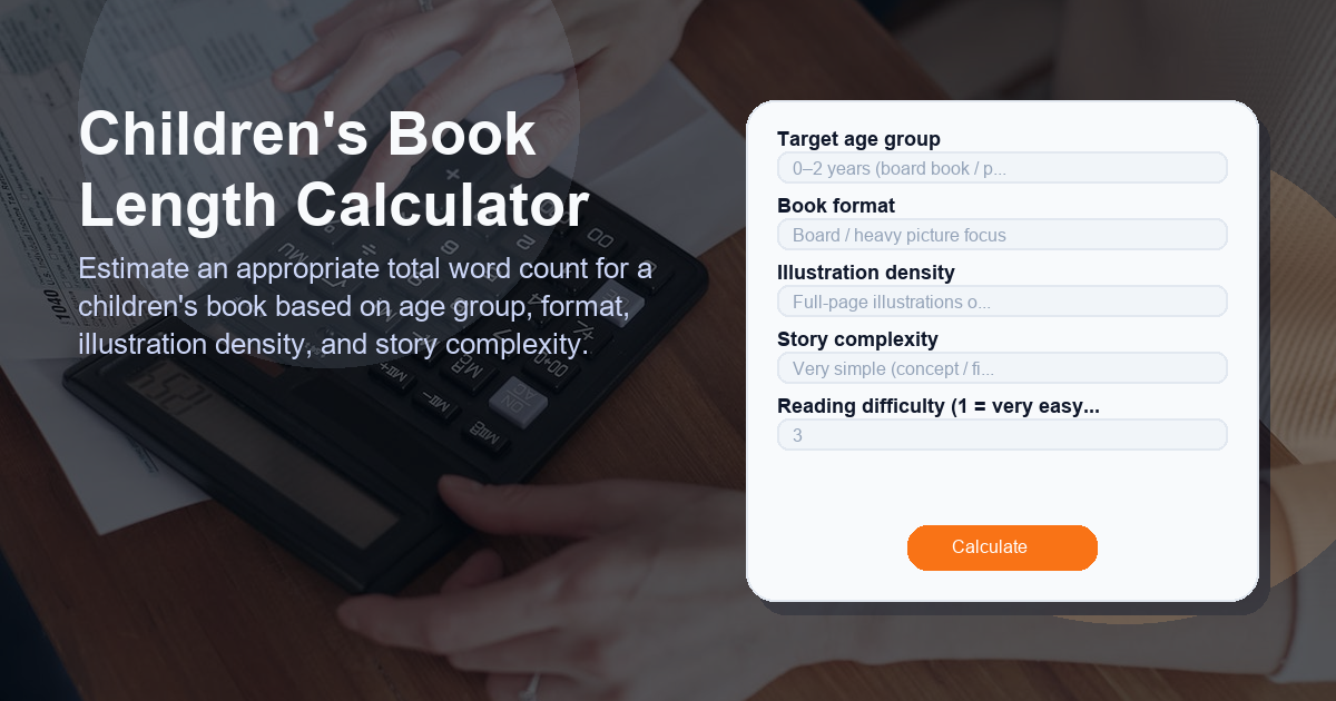 Estimate an appropriate total word count for a children's book based on age group, format, illustration density, and story complexity.